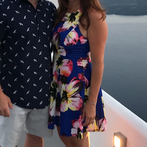 Beautiful Floral Aqua Dress - Picture 6 of 6